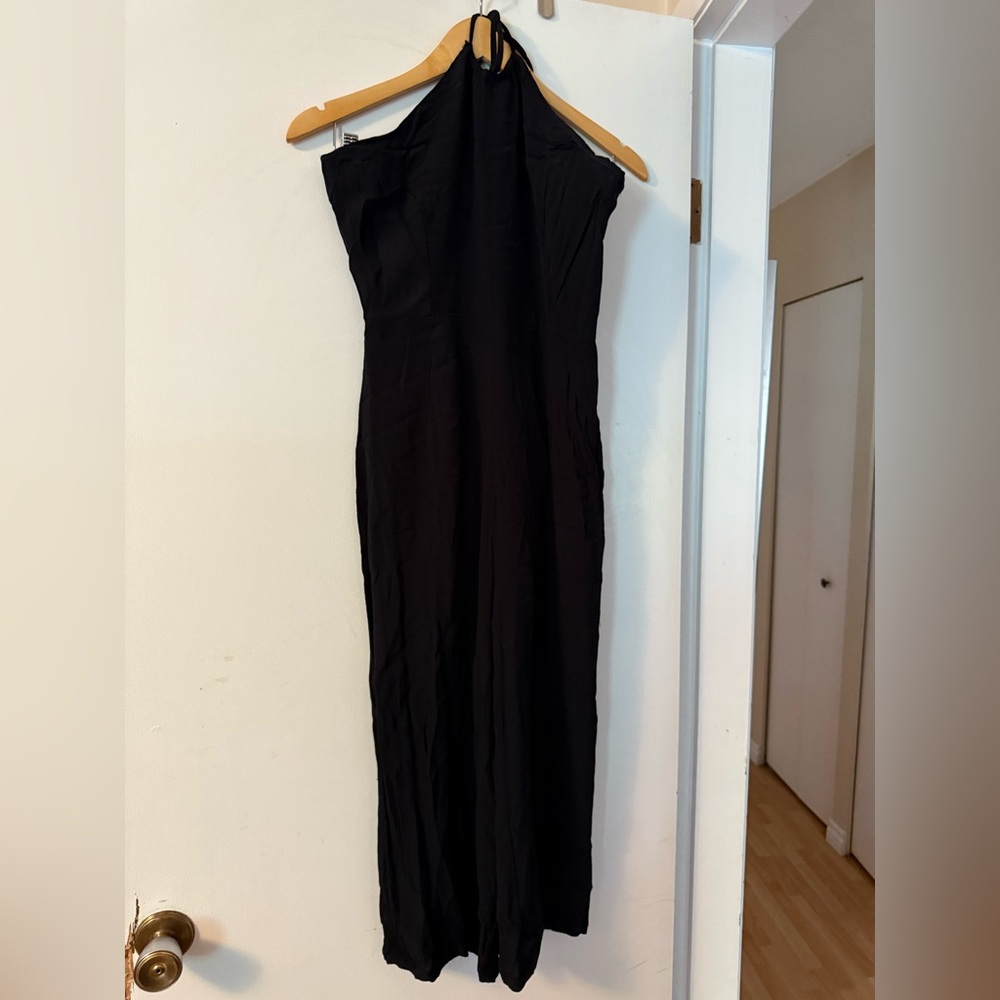Vici Black Halter Wide-Leg Jumpsuit – Size Medium